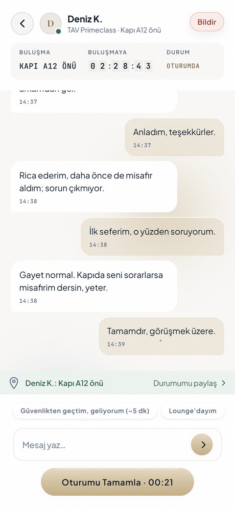 Sohbet — oturum öncesi koordinasyon